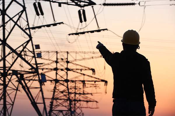 Electrical Worker Reviewing Lines